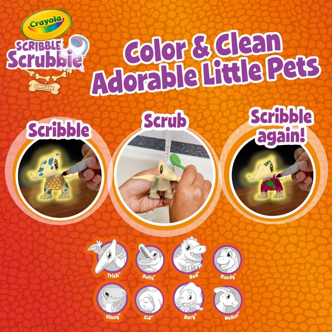 Paquete Crayola Scribble Scrubbie 7 Dinosaurios y Marcadores