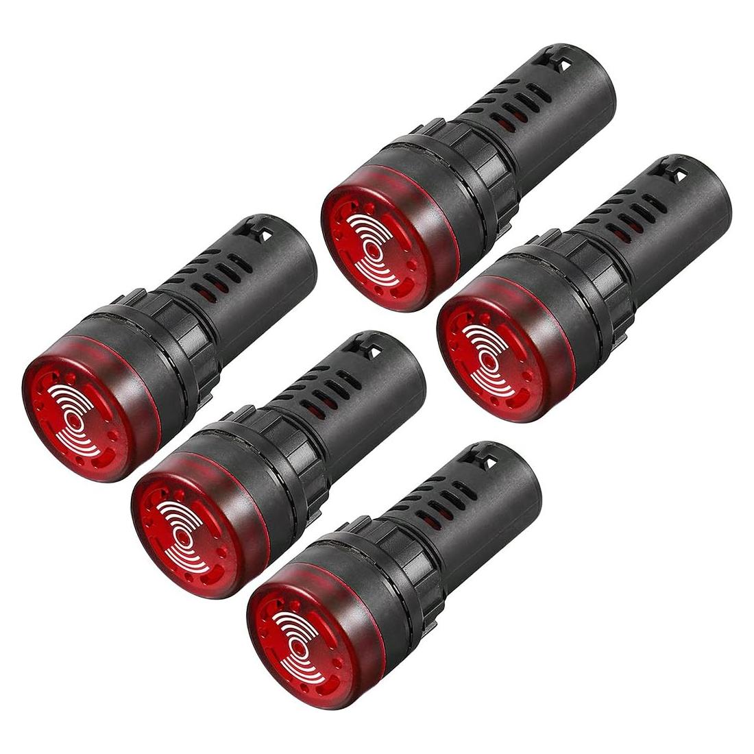 Luz Indicadora LED Roja con Buzzer uxcell 22mm AC/DC 110V