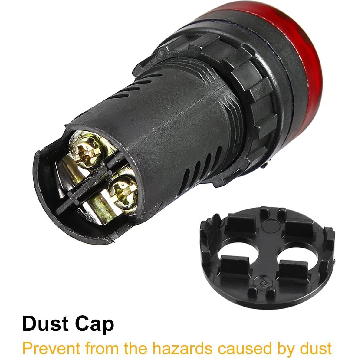 Luz Indicadora LED Roja con Buzzer uxcell 22mm AC/DC 110V