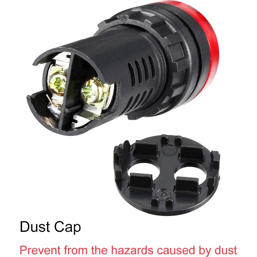 Luz Indicadora LED Roja con Buzzer uxcell 12V 22mm Panel