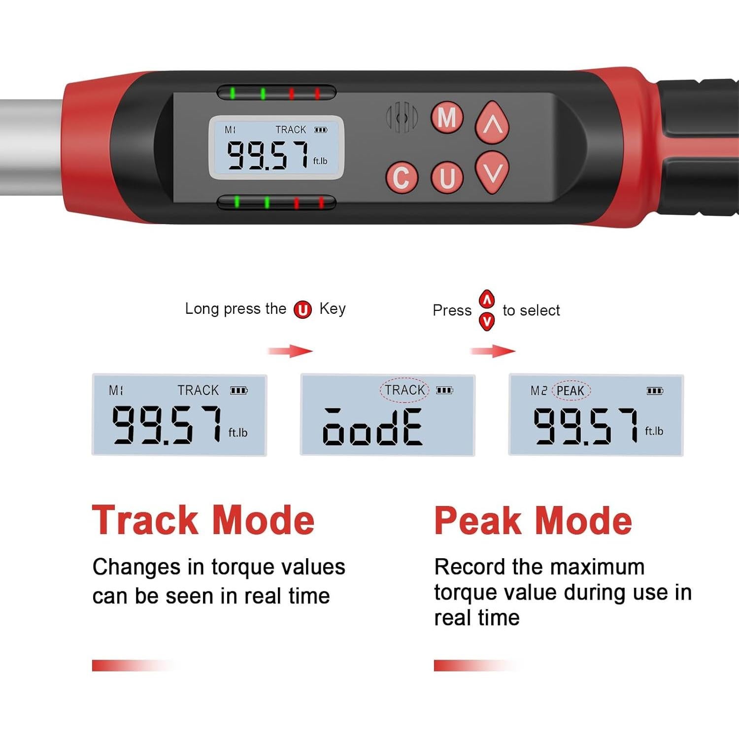 Llave de Torque Digital 1/2" VANPO VP-DTW01 6.8-135Nm