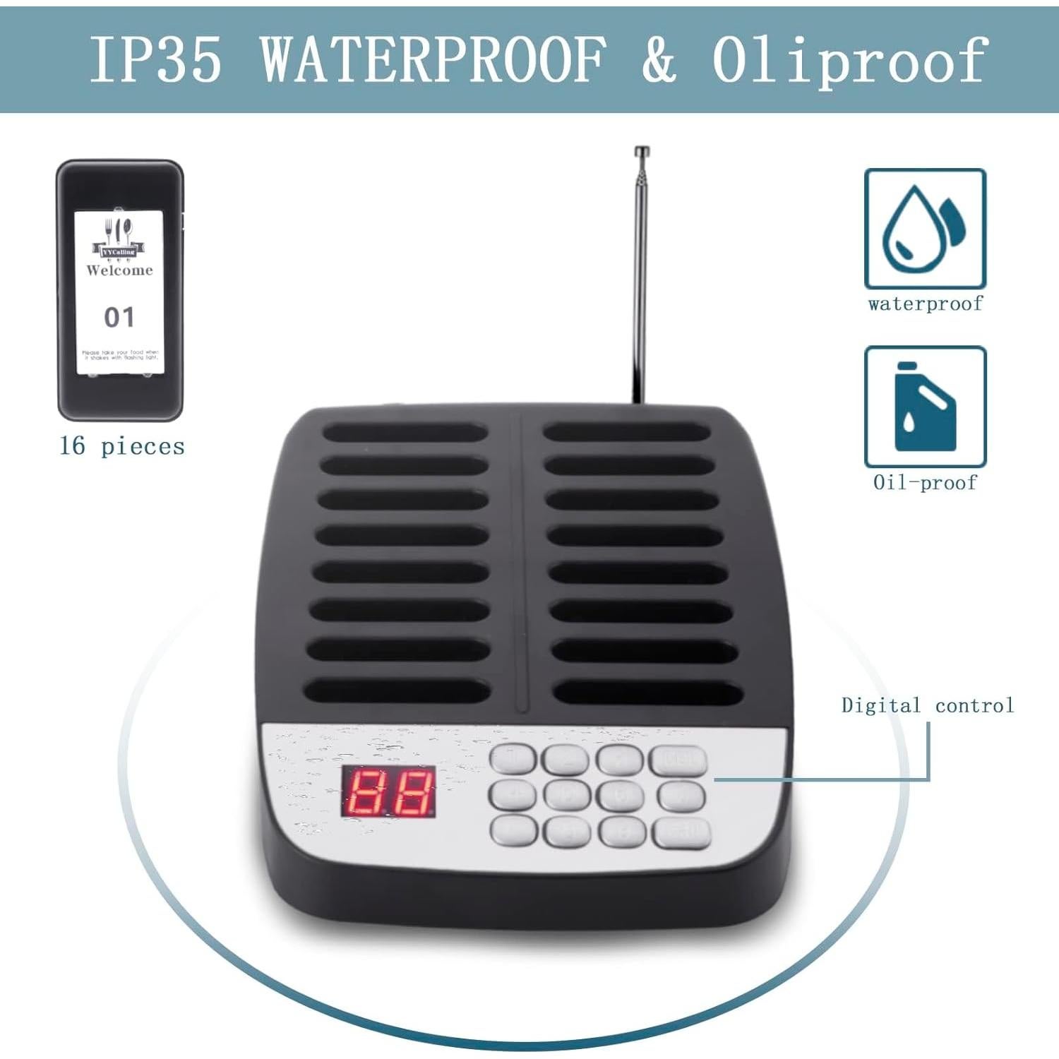 Kit 16 Buscadores de Restaurante YYCALLING con Vibración y Luz