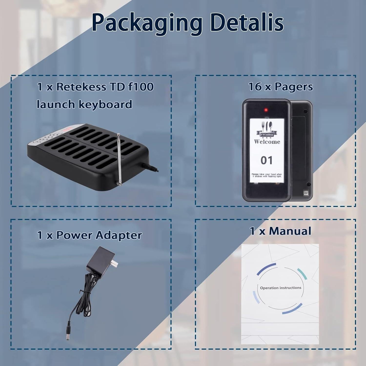 Kit 16 Buscadores de Restaurante YYCALLING con Vibración y Luz