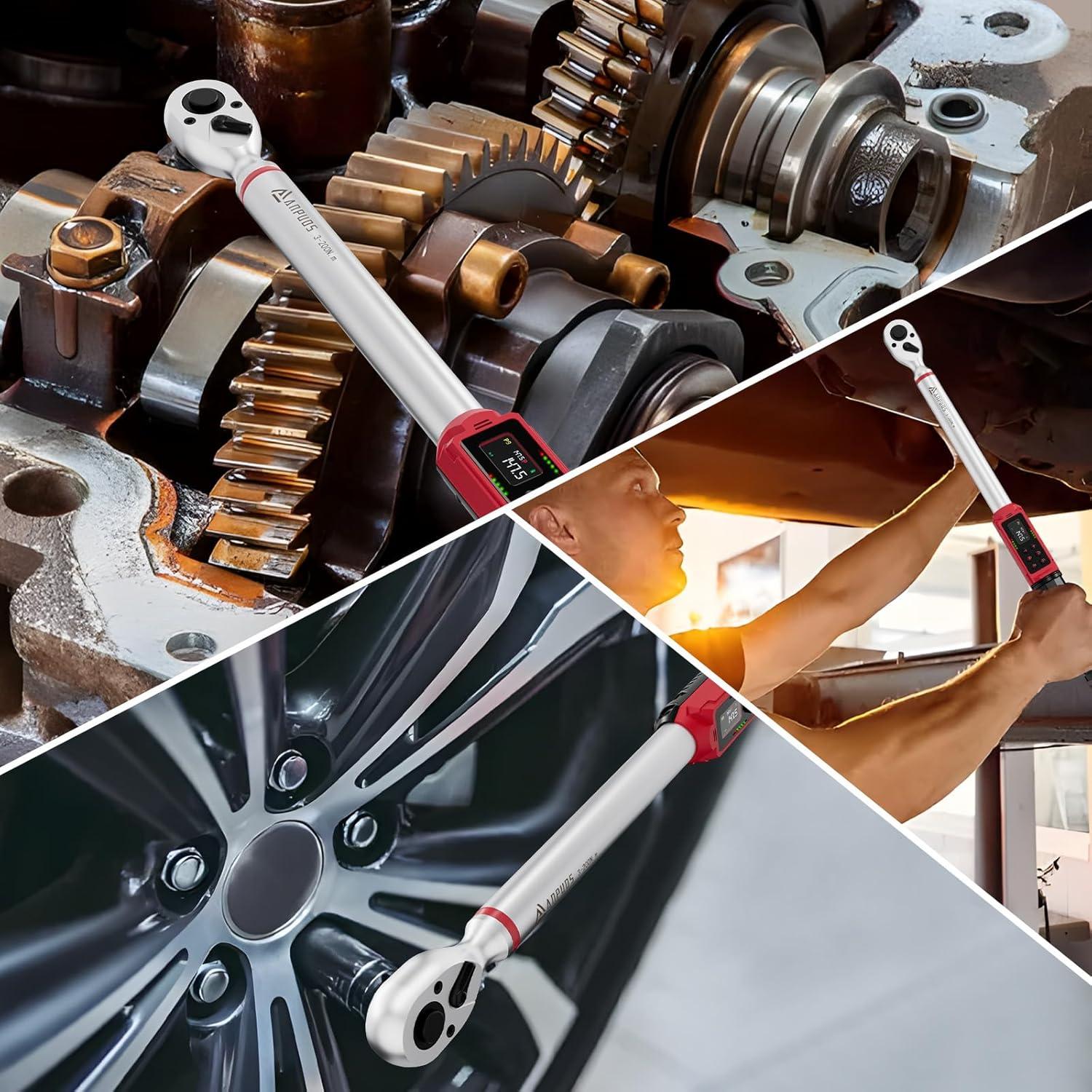 Llave de Torque Digital ANPUDS 1/2 Pulgada 3-200Nm Precisión 1%