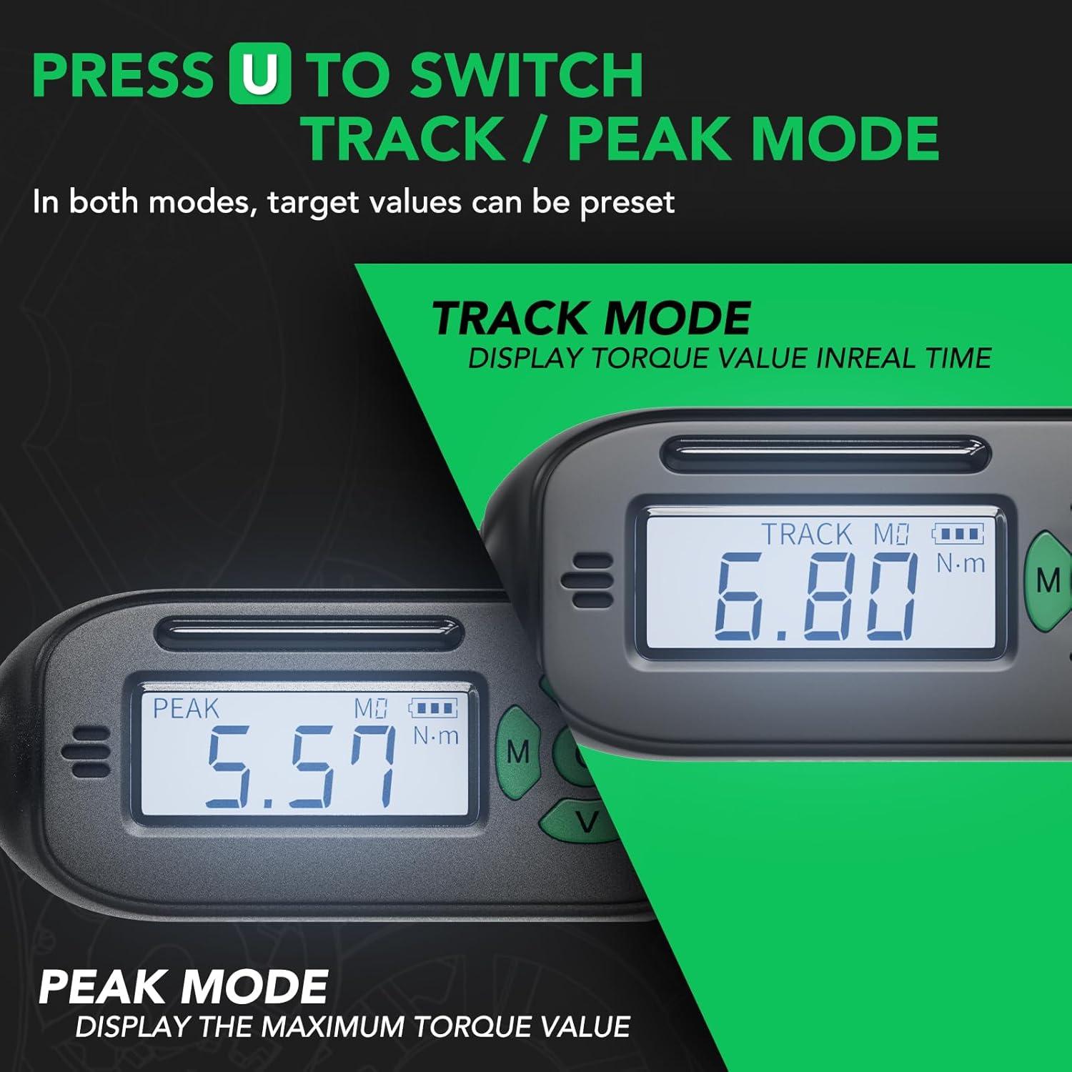 Llave de Torque Digital 3/8" LLAVETOR 6.8-135Nm Precisión ±2%