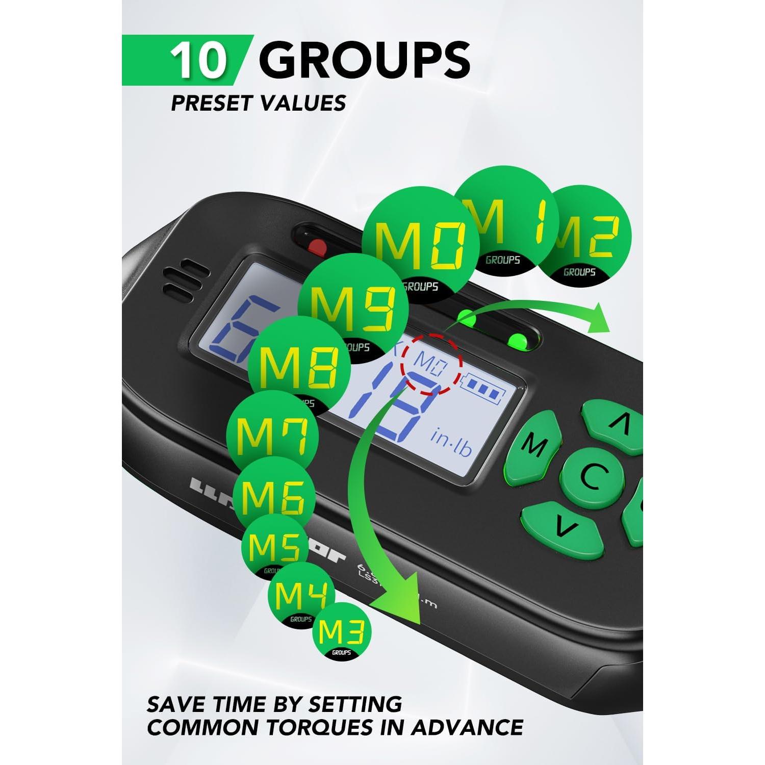 Llave de Torque Digital 3/8" LLAVETOR 6.8-135Nm Precisión ±2%