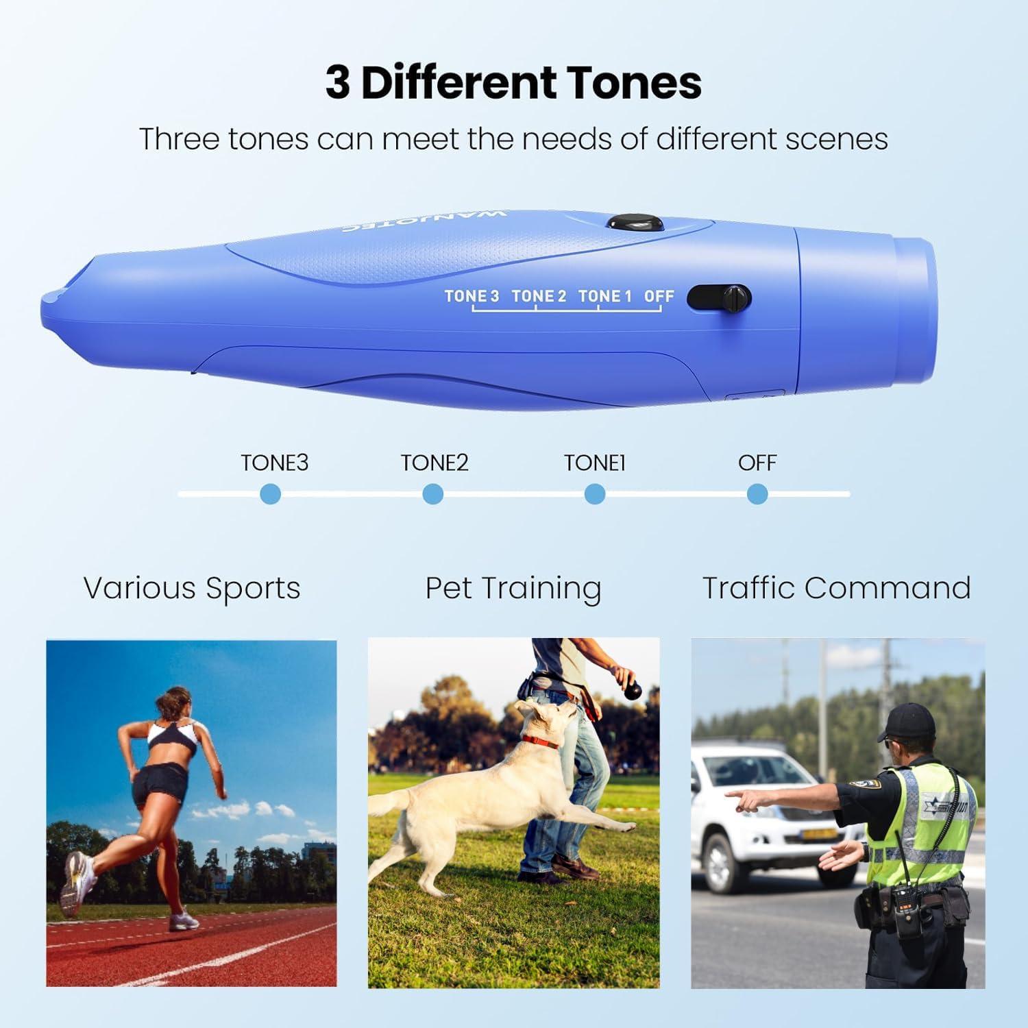 Silbato Electrónico WANJOTEC Azul 130dB 3 Tonos Ajustables