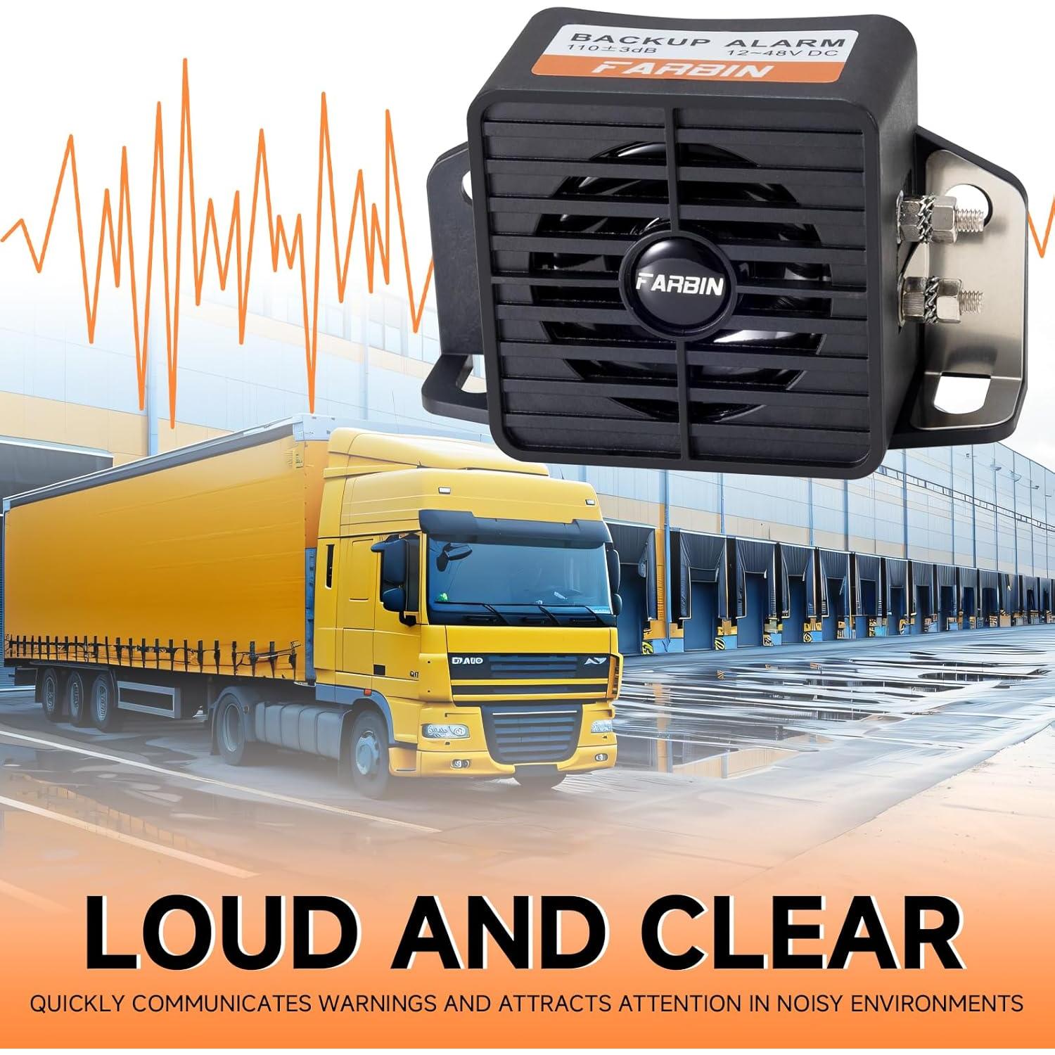 Alarma de Respaldo FARBIN 115dB 12V-48V Impermeable