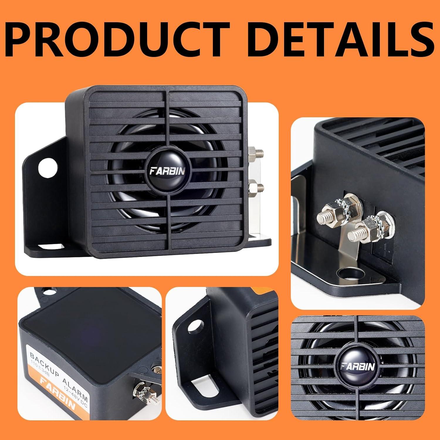 Alarma de Respaldo FARBIN 115dB 12V-48V Impermeable