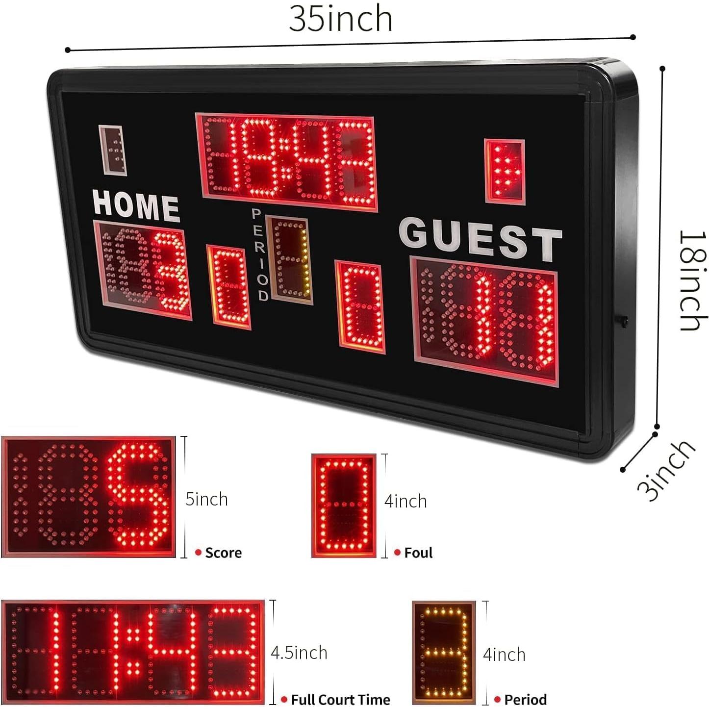 Tablero Electrónico de Baloncesto YZ con Control Remoto 90x45cm