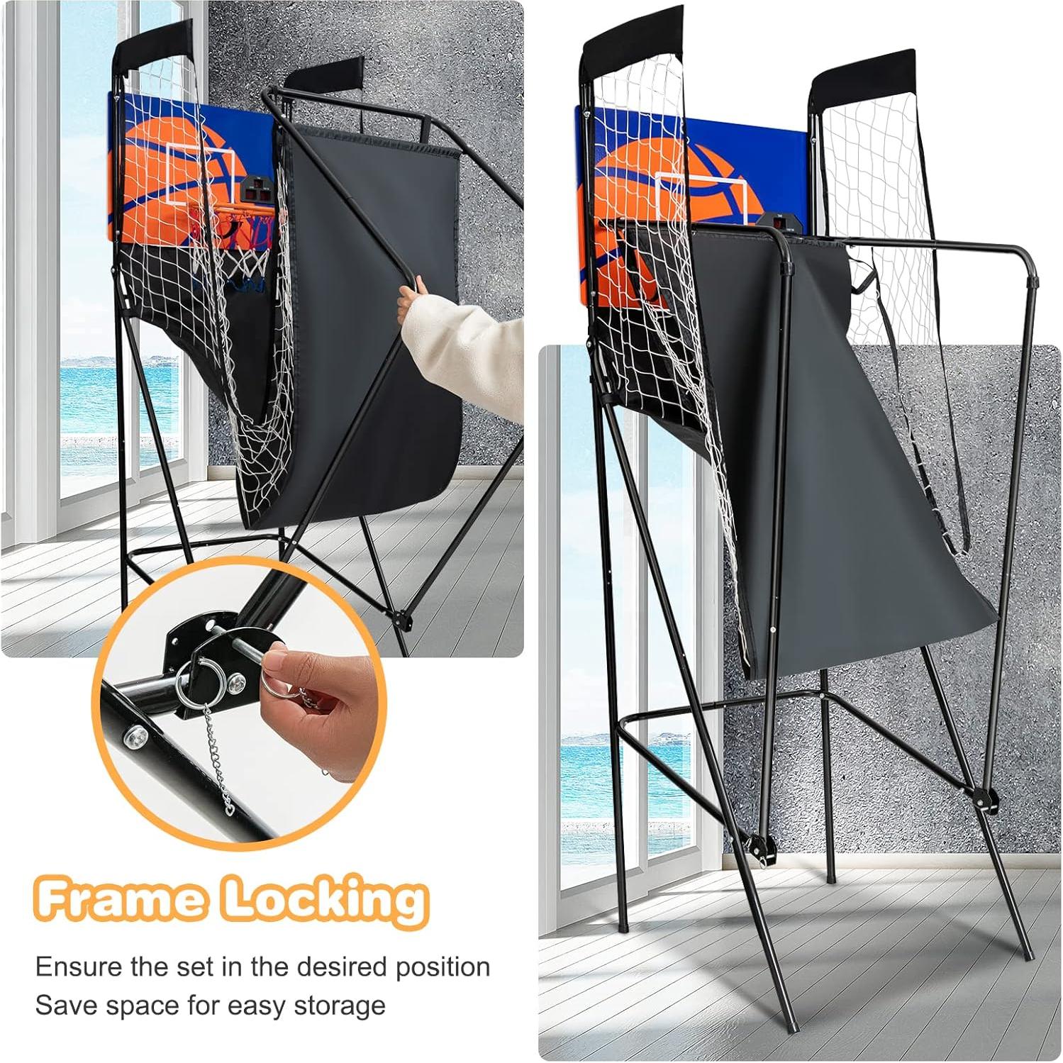 Juego de Baloncesto Electrónico Plegable Giantex con Marcador