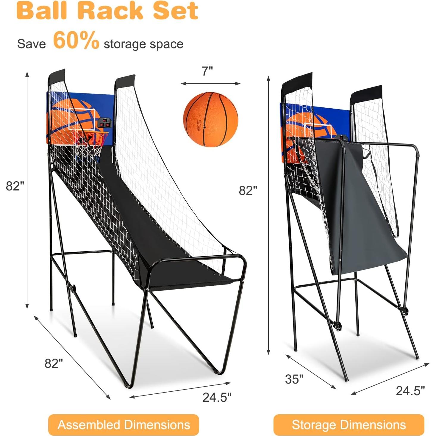 Juego de Baloncesto Electrónico Plegable Giantex con Marcador