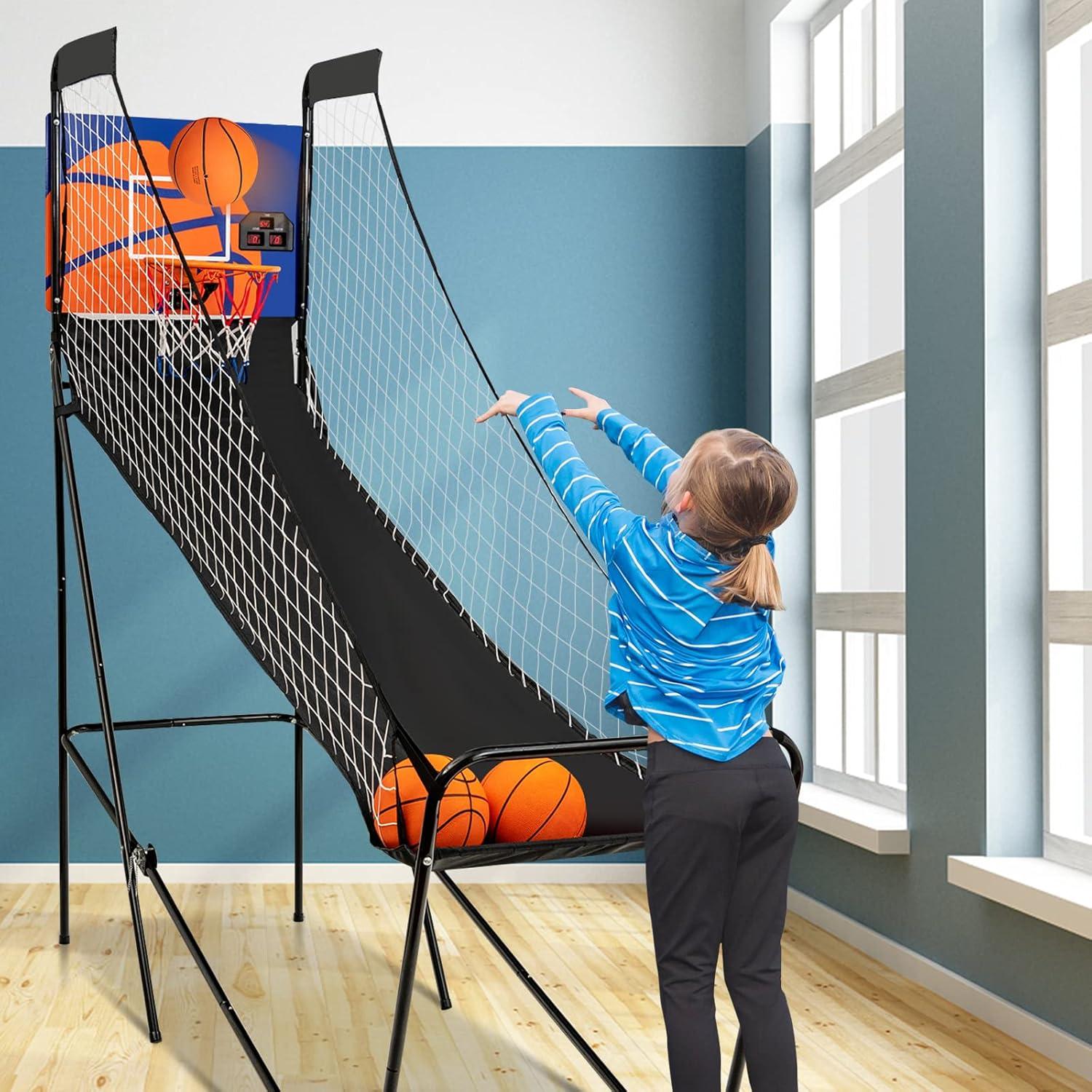 Juego de Baloncesto Electrónico Plegable Giantex con Marcador
