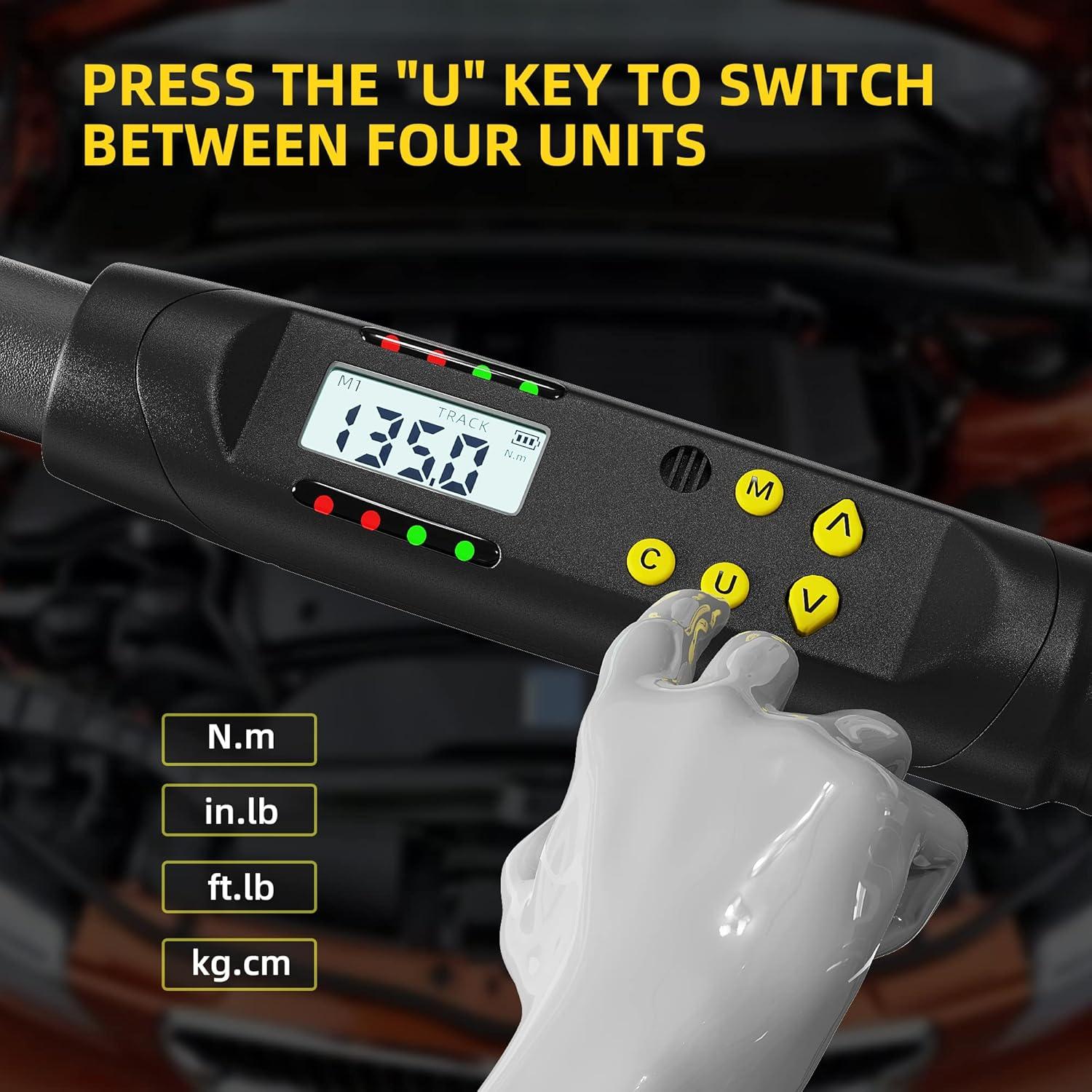 Llave de Torque Digital 1/2" TAGVIT 6.8-135Nm Precisión ±2%