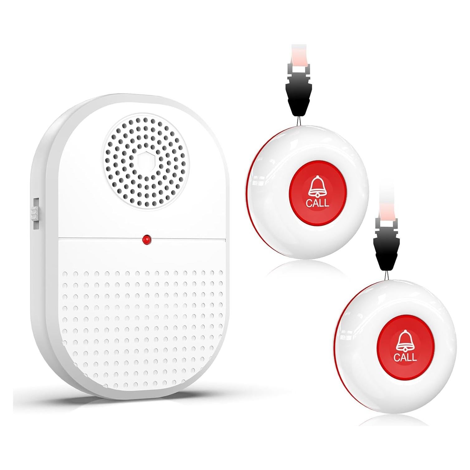 Botón de Llamada Inalámbrico CallToU para Ancianos 2 Transmisores
