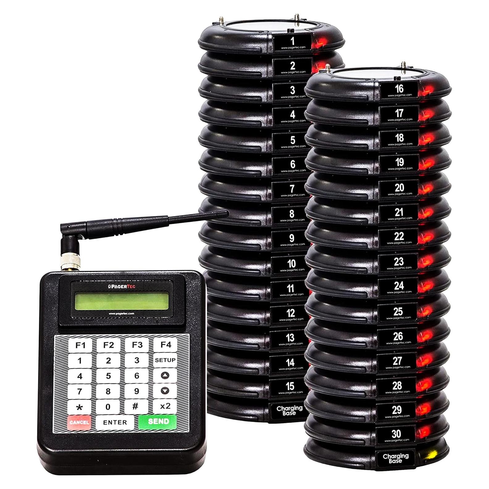 Sistema de Llamada Inalámbrico PagerTec 30 Unidades - Alcance 3.2 km