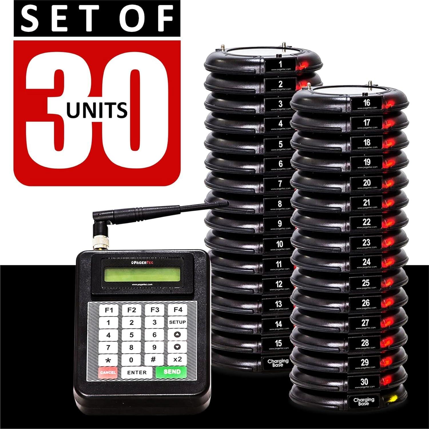 Sistema de Llamada Inalámbrico PagerTec 30 Unidades - Alcance 3.2 km