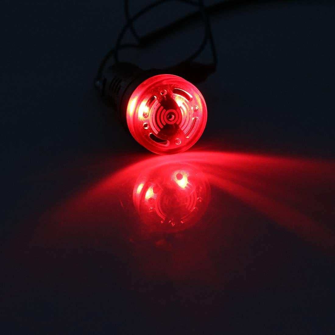 Luces Indicadoras LED Rojas con Buzzer uxcell 12V 22mm