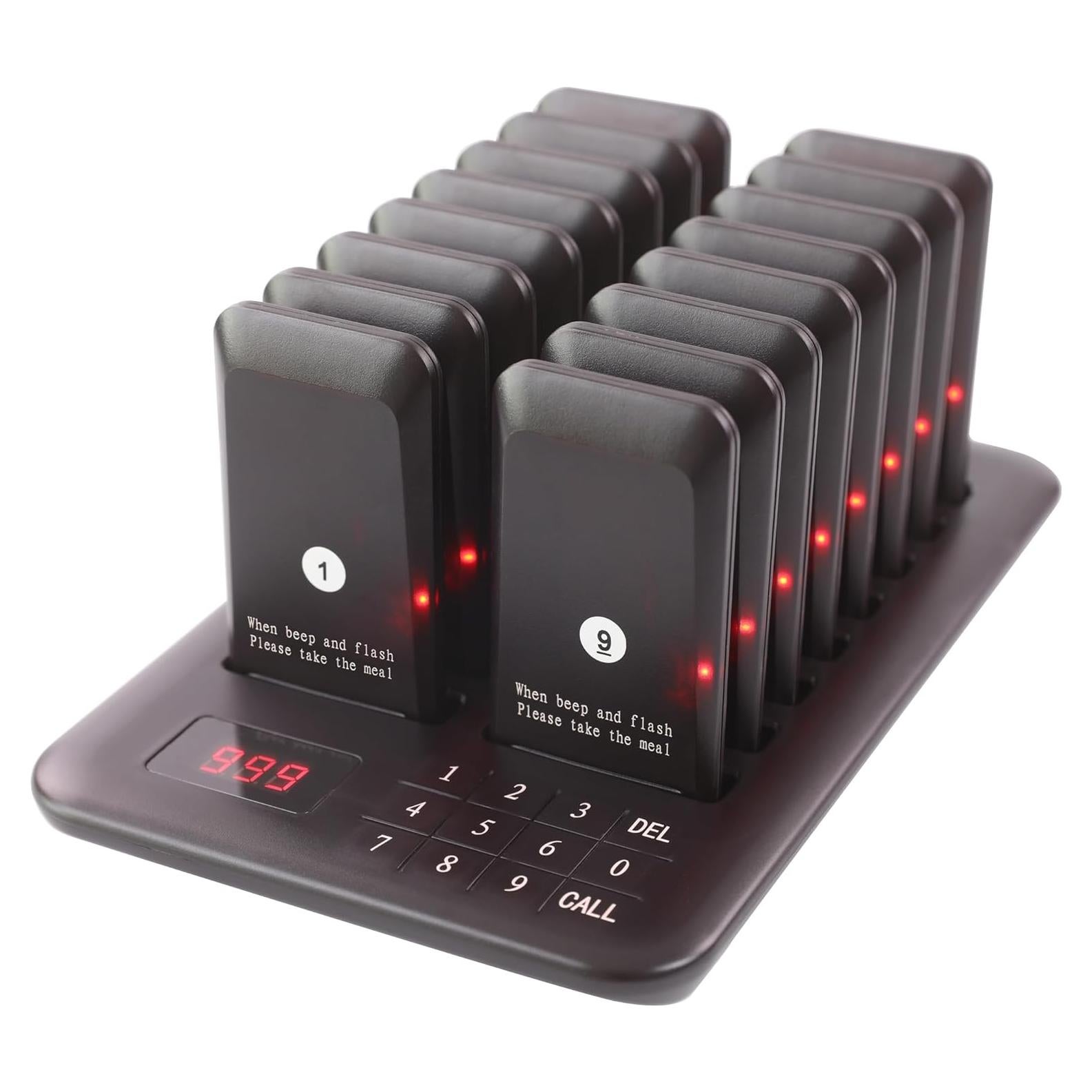 Sistema de Pagers Inalámbricos LOUIKENE 16 Pagers 300m