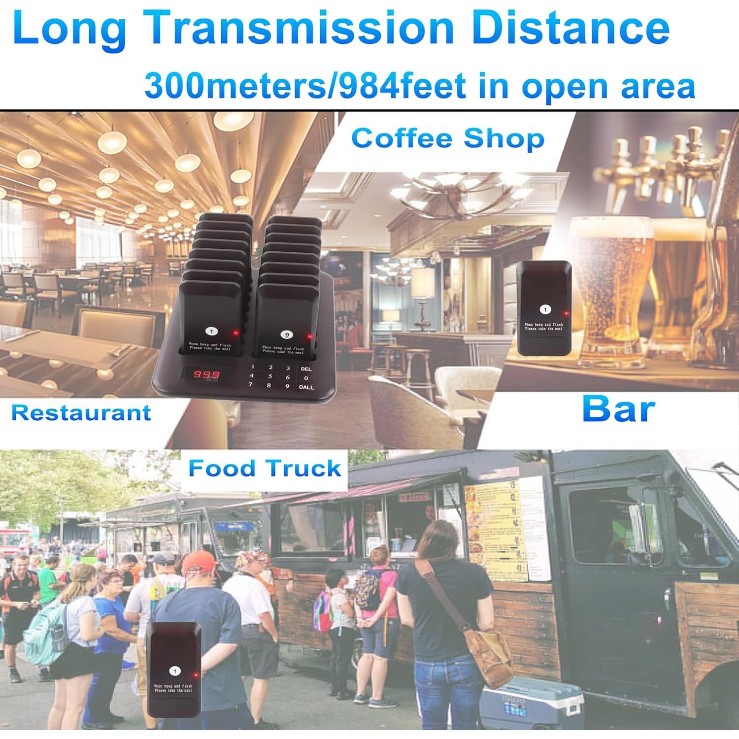 Sistema de Pagers Inalámbricos LOUIKENE 16 Pagers 300m