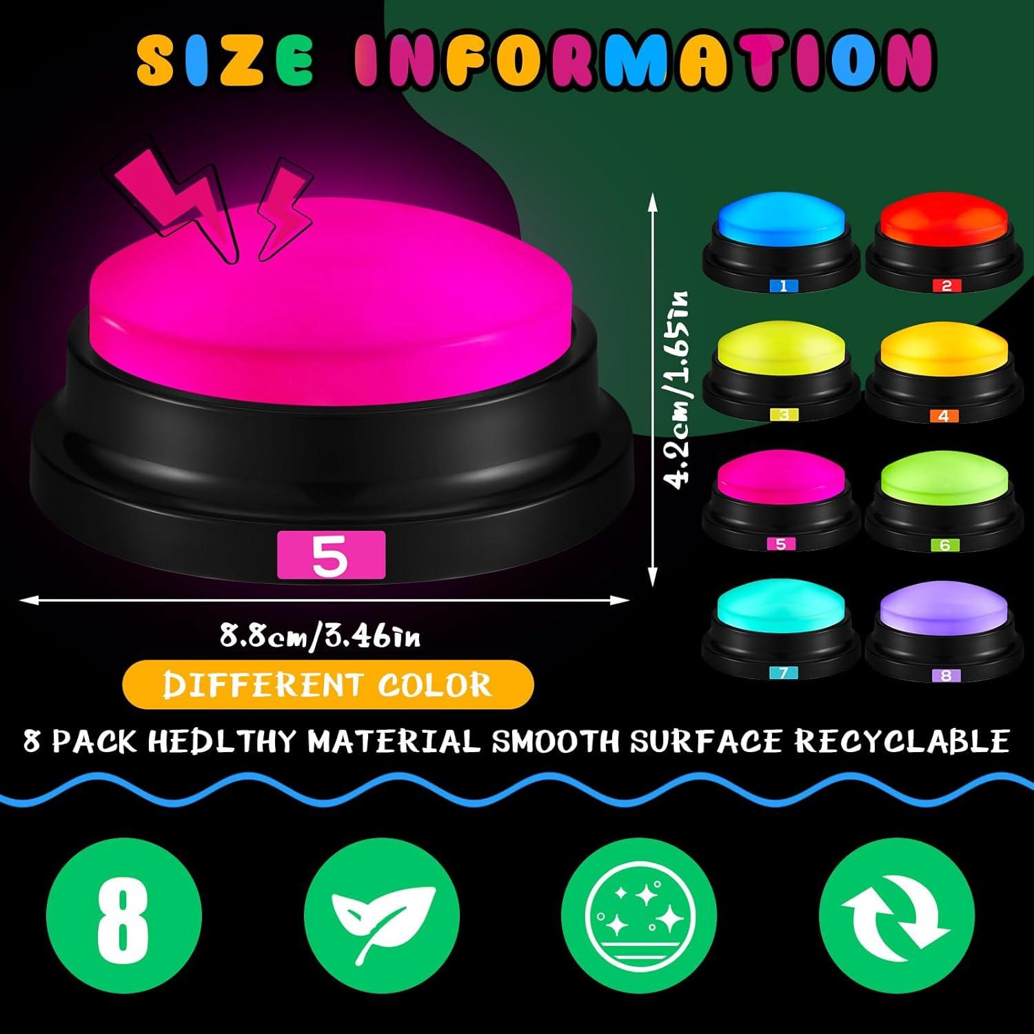 Botones de Grabación Xuhal 8 Pcs para Juegos y Clases