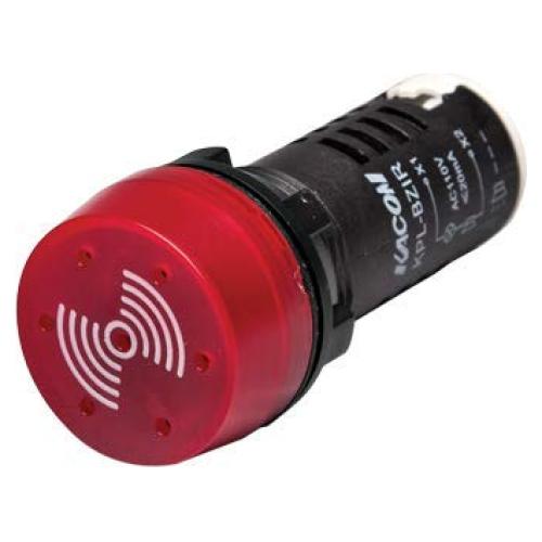 Zumbador KACON 220V 22mm LED Rojo 80dB Sonido Intermitente