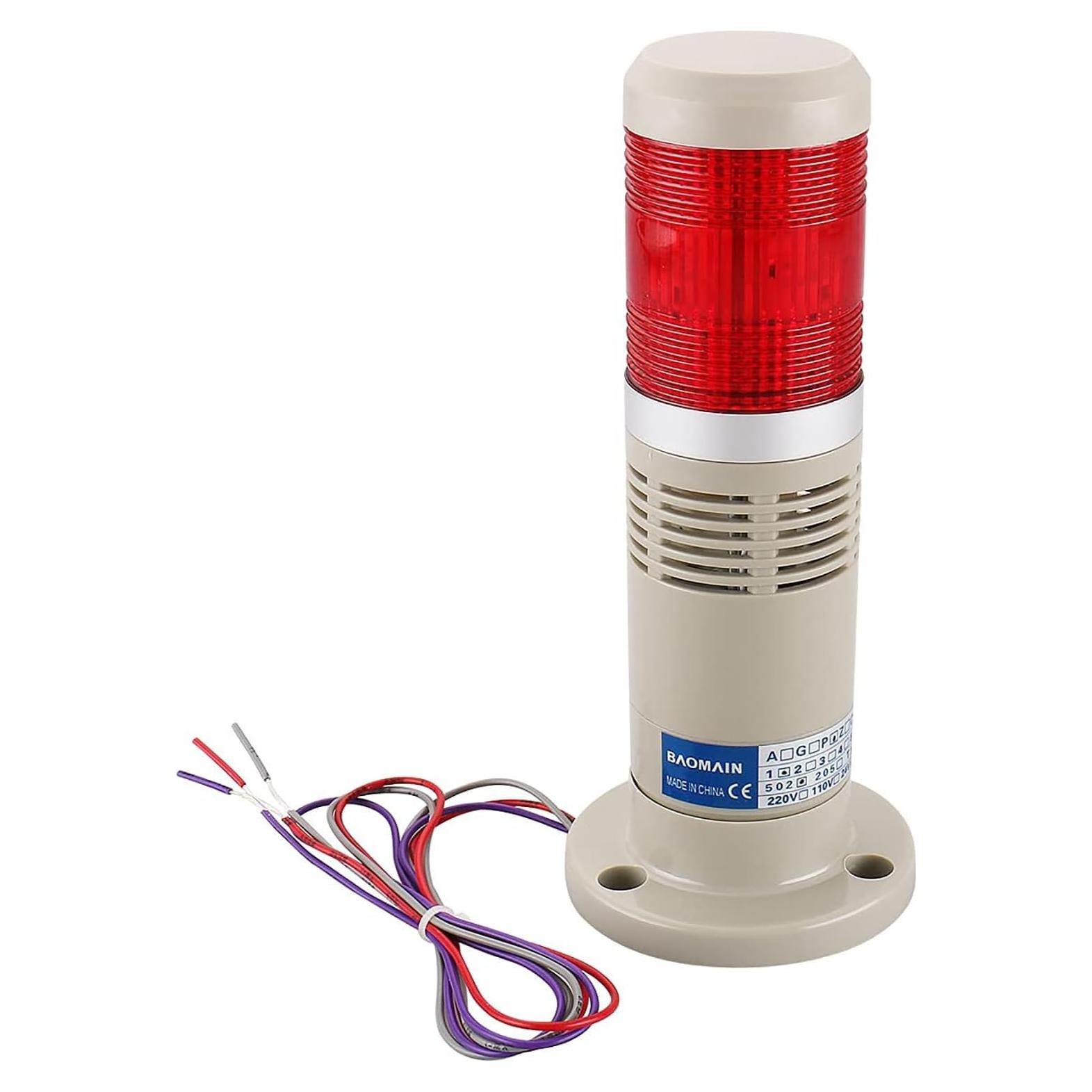 Luz de Advertencia Industrial Baomain LTP-502TJ 24V CC Roja