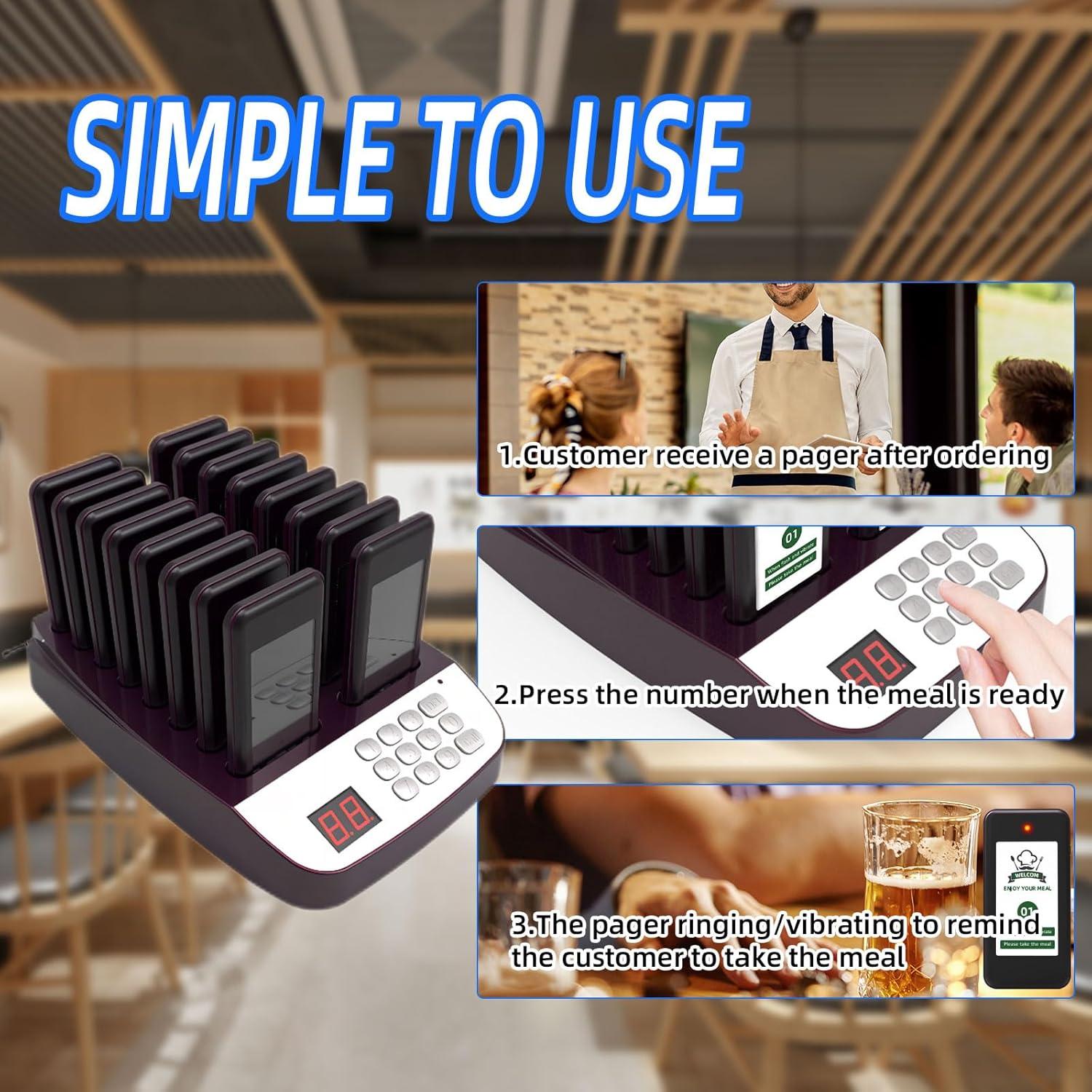 Sistema de Pagers Inalámbricos SavvyMate 16 Pagers 500m