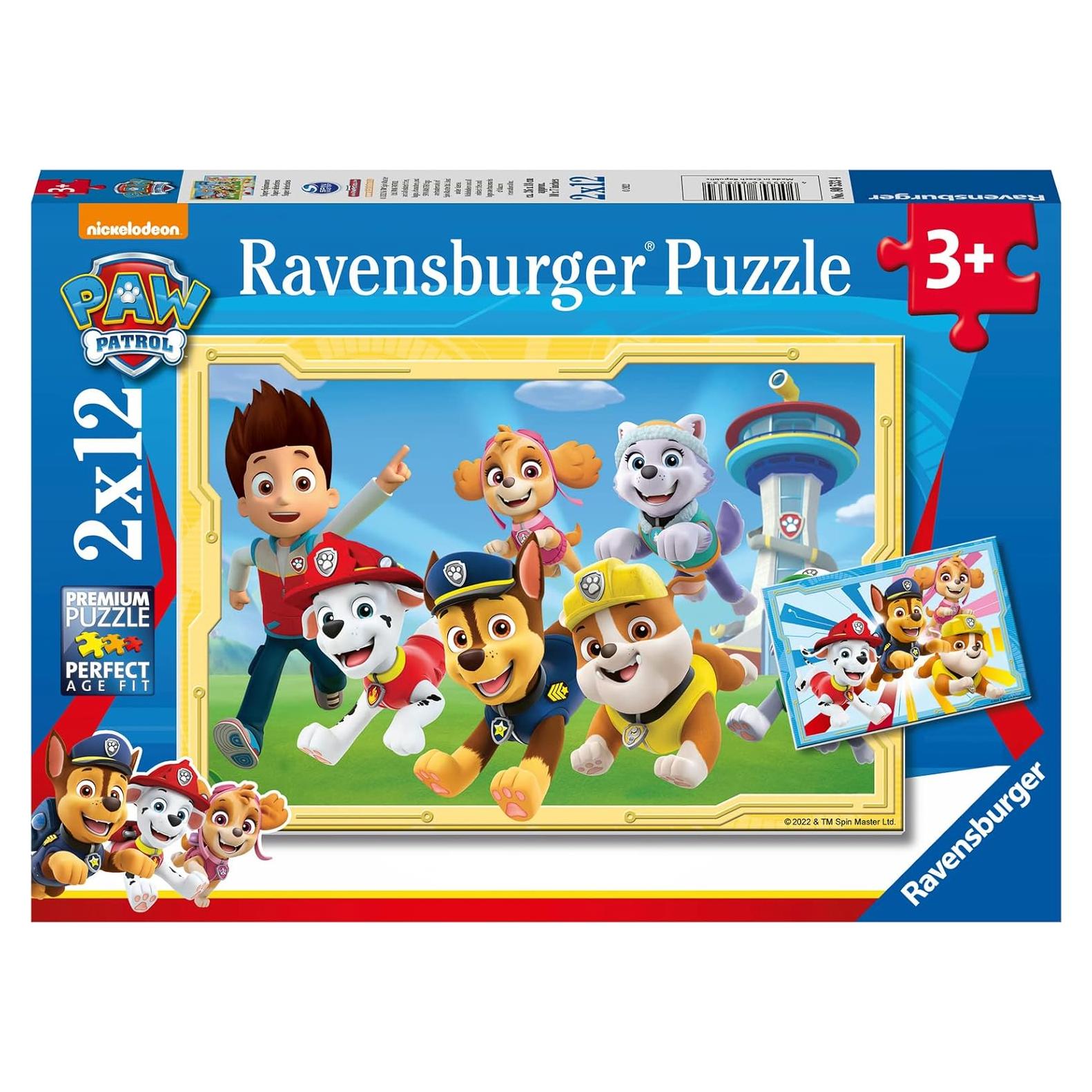 Rompecabezas Ravensburger Paw Patrol 2x12 Piezas 26x18 cm