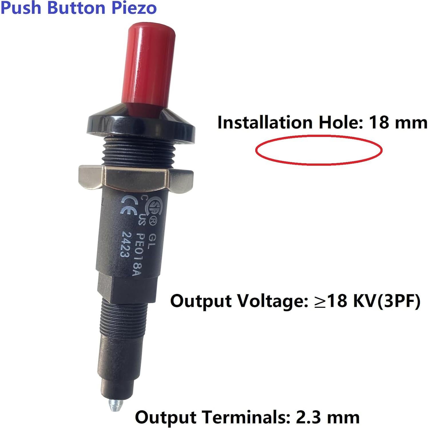 Paquete de 5 Encendedores Piezoeléctricos MCAMPAS 18mm