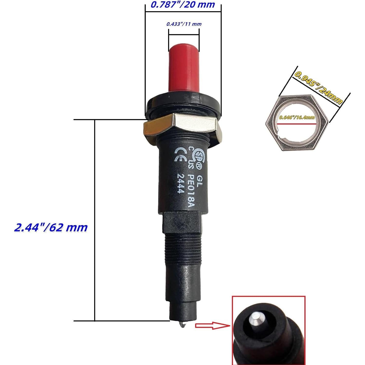 Paquete de 5 Encendedores Piezoeléctricos MCAMPAS 18mm