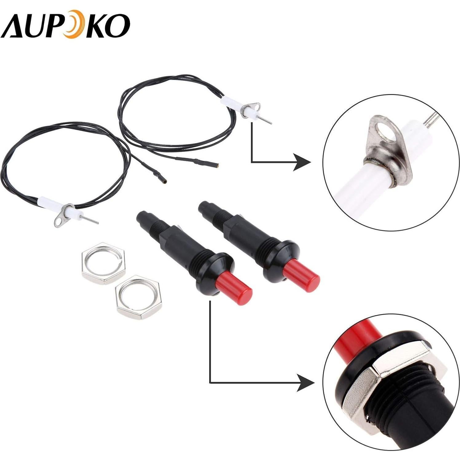 Aupoko Encendedor Piezoeléctrico con Botón y Cable 1m