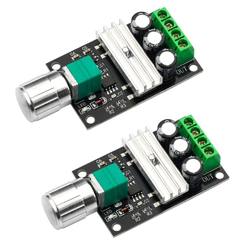 Controlador de Velocidad PWM DC 6-28V 3A 80W Acxico - 2 Pcs