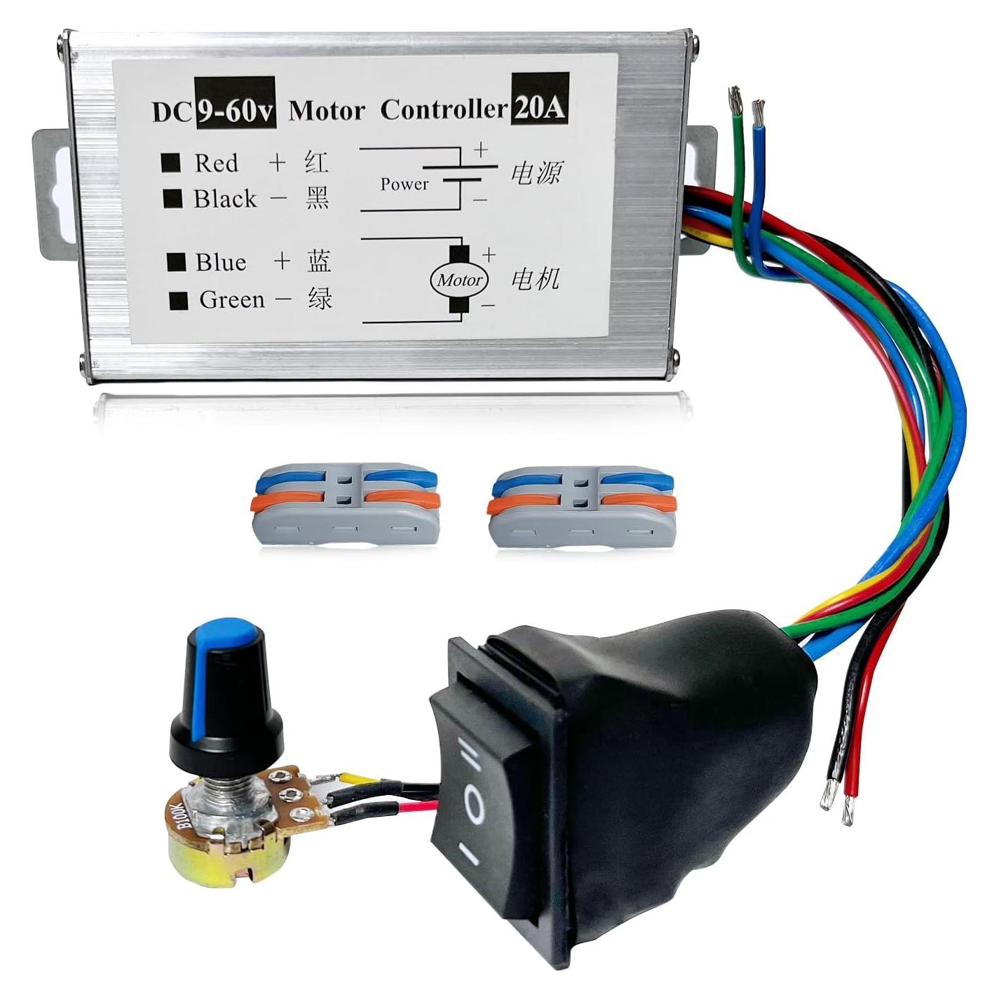 Controlador de Velocidad de Motor DC HUSETOO 1200W 20A PWM