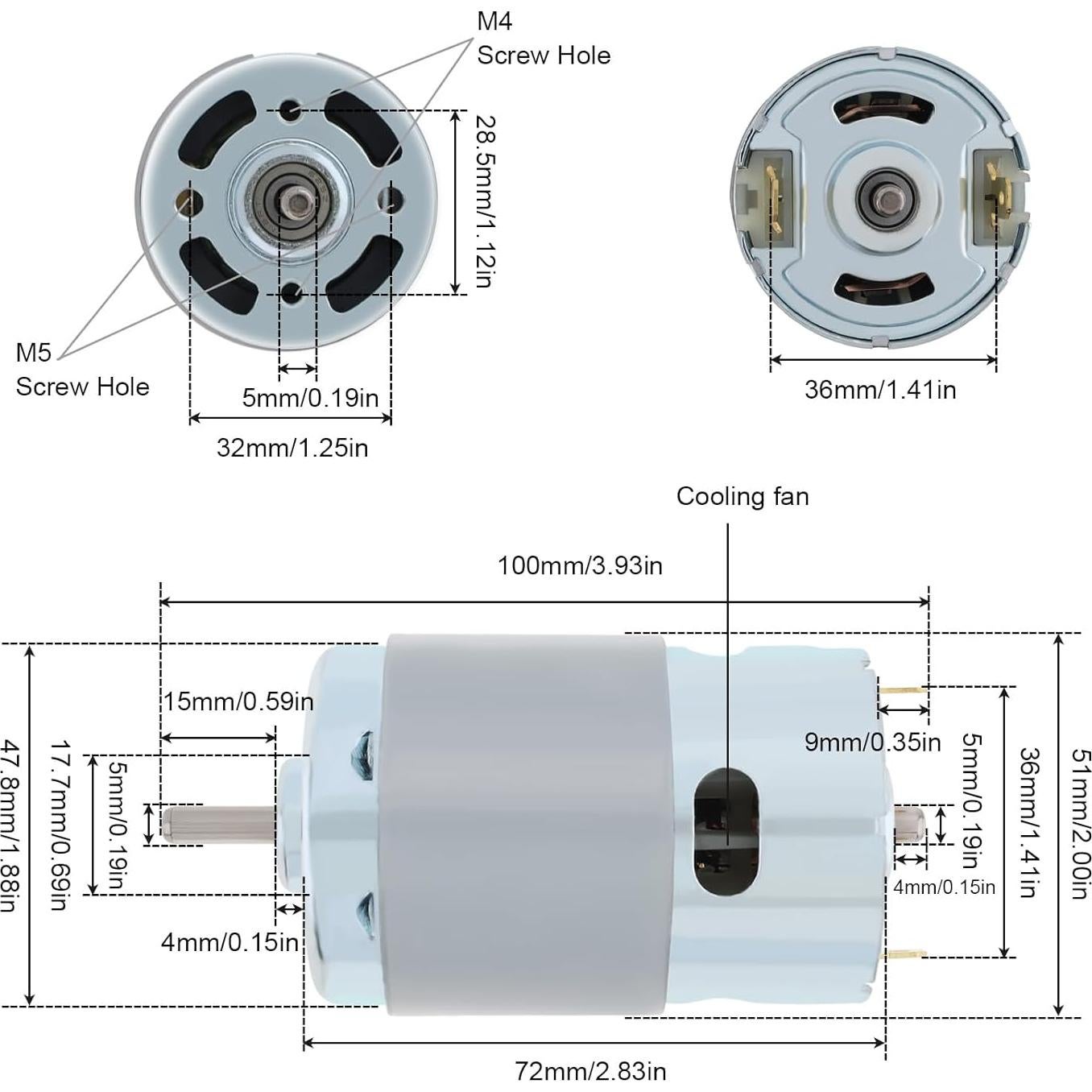 Motor DC 895 12-24V 10000-20000RPM Ajustable ZVKV