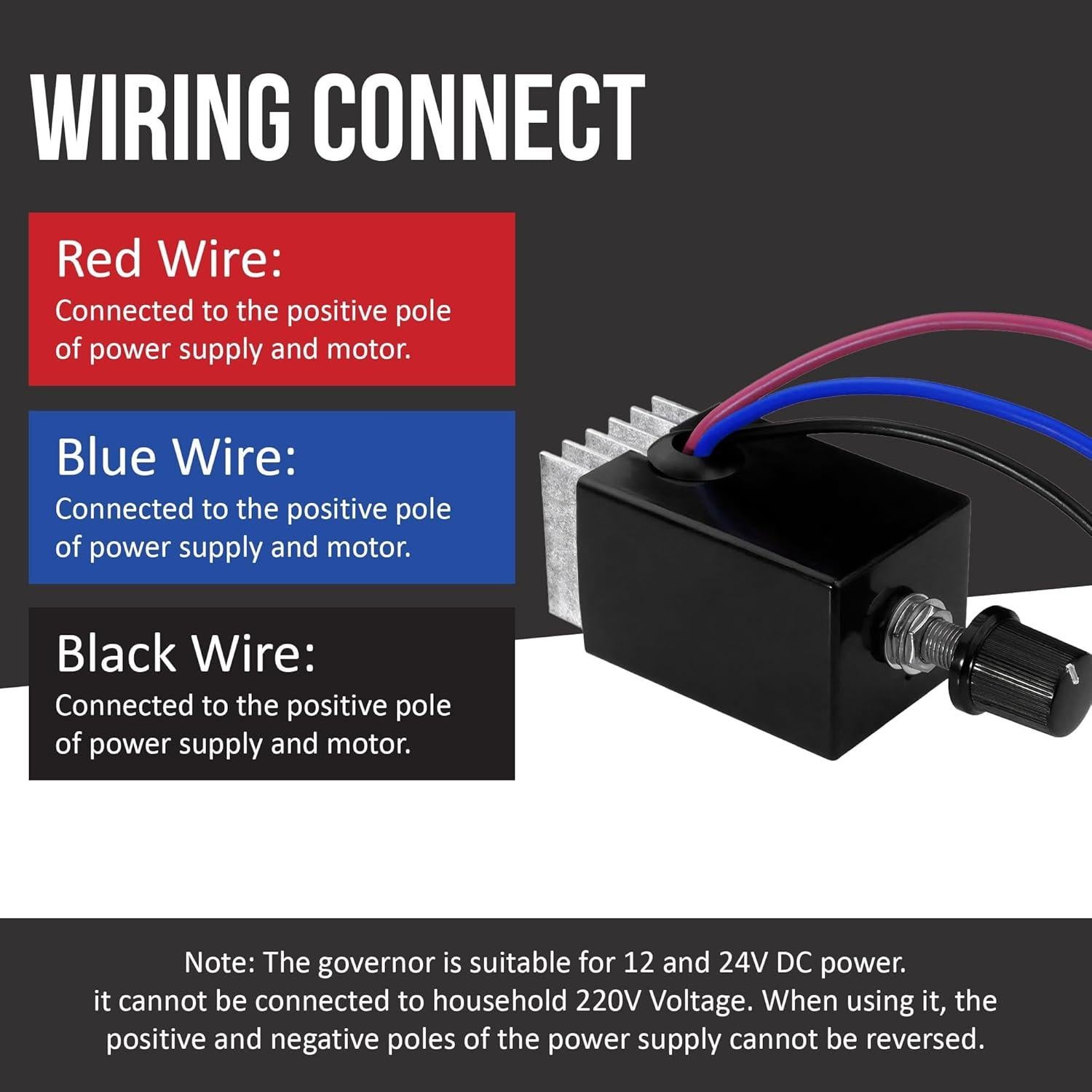 Controlador de Velocidad Motor DC 12V 24V 10A Dawwoti