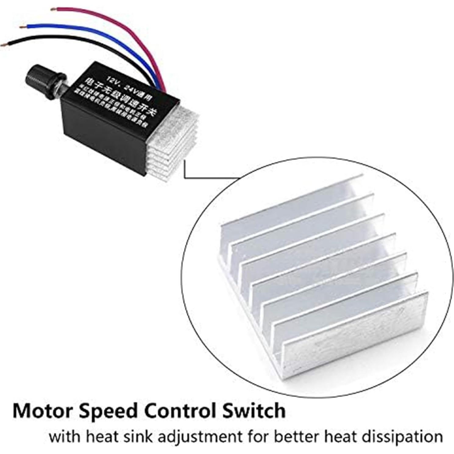 Controlador de Velocidad Motor DC 12V 24V 10A Dawwoti