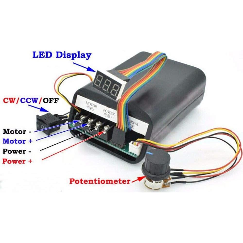 Controlador de Velocidad PWM DC 10-55V 60A Acxico con Pantalla LED