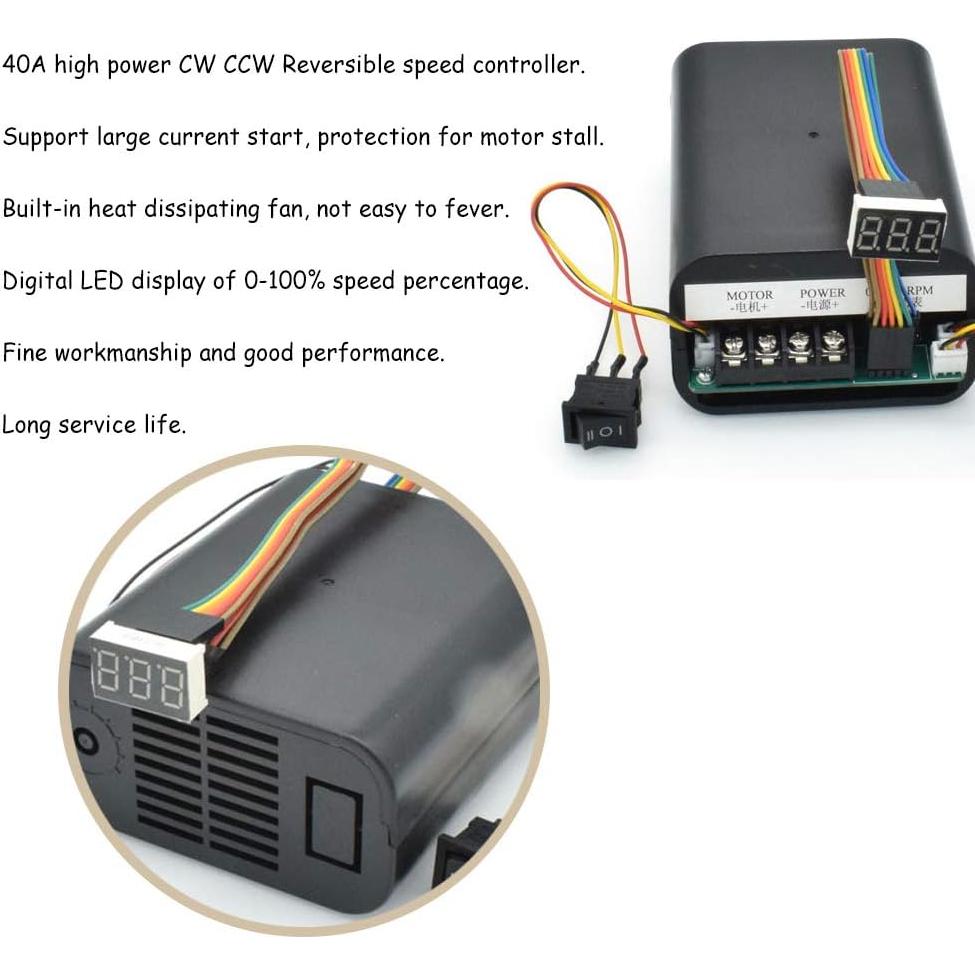 Controlador de Velocidad PWM DC 10-55V 60A Acxico con Pantalla LED