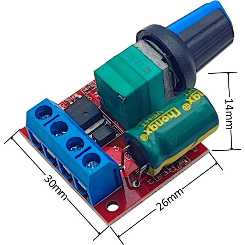 Controlador de Velocidad PWM DC 5V-35V 5A Haldzemo - Paquete de 5