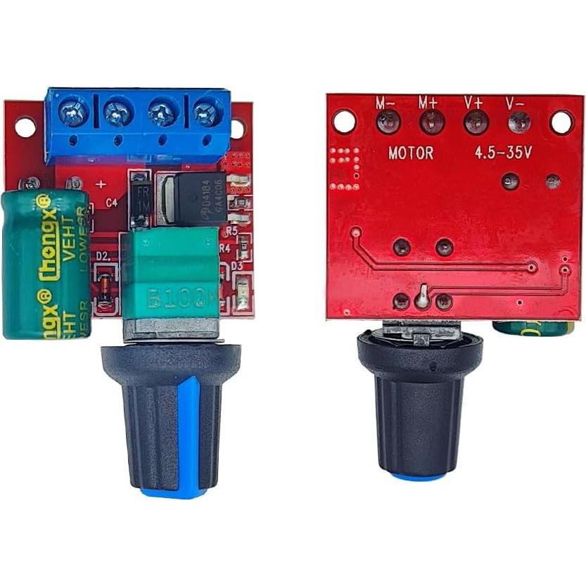 Controlador de Velocidad PWM DC 5V-35V 5A Haldzemo - Paquete de 5