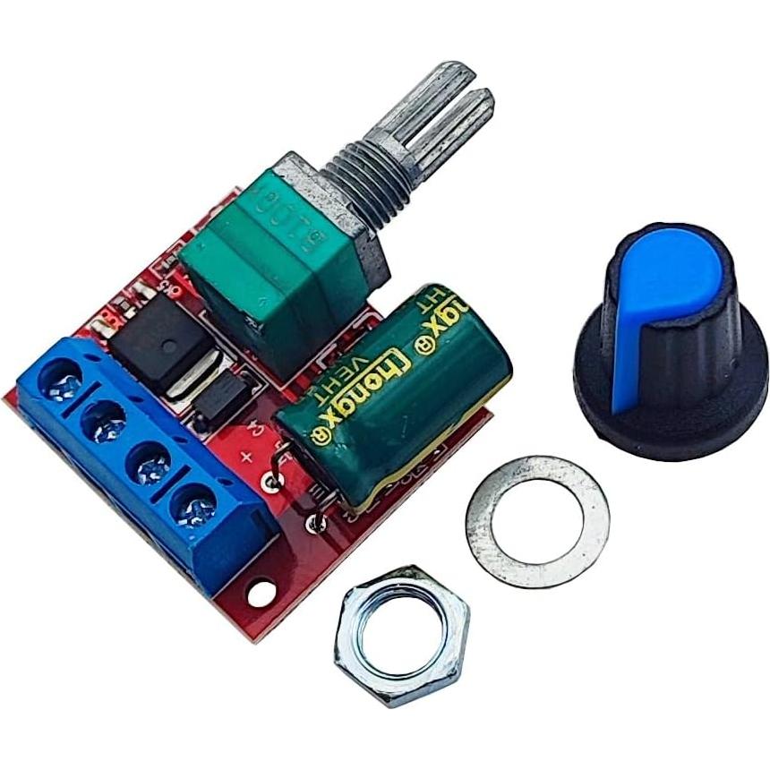 Controlador de Velocidad PWM DC 5V-35V 5A Haldzemo - Paquete de 5