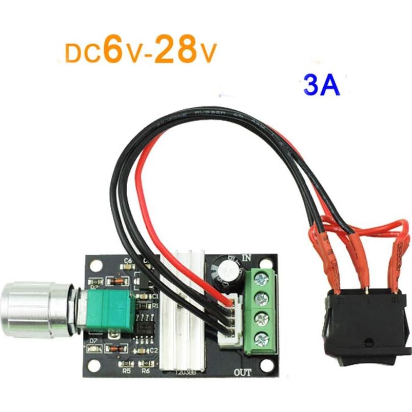 Controlador de Velocidad de Motor DC Tatoko 1203BB 6-28V 3A
