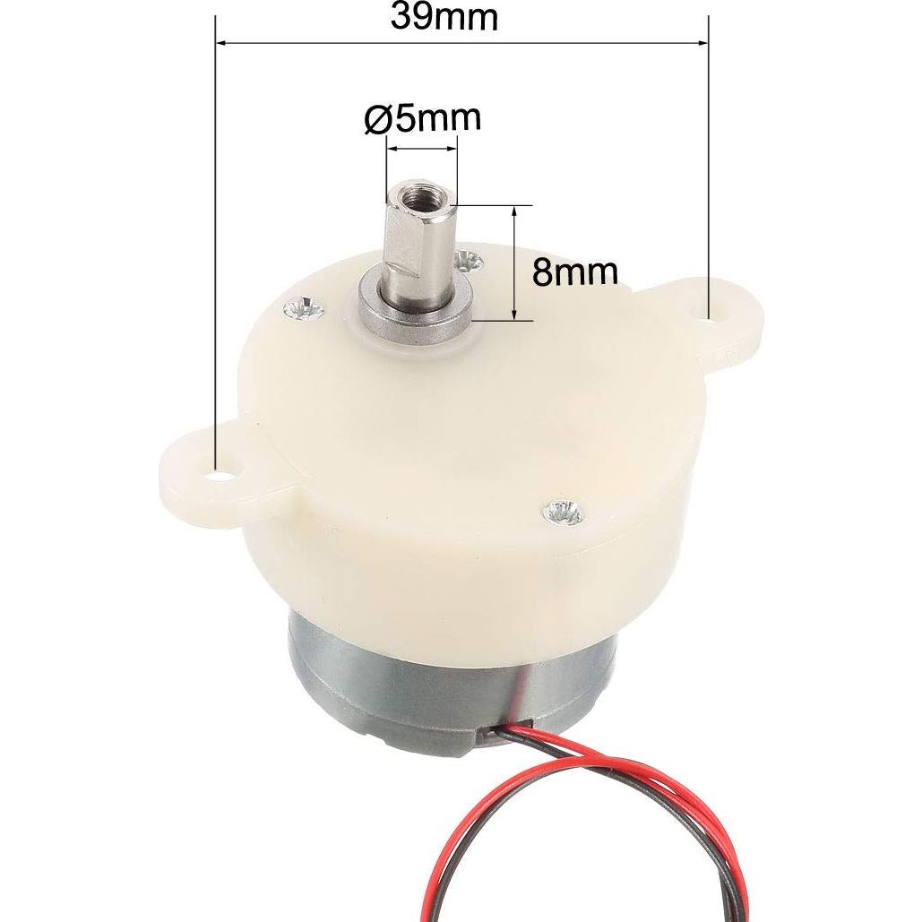 Motor de Reducción DC 6V 5RPM uxcell - Alto Par Cilíndrico