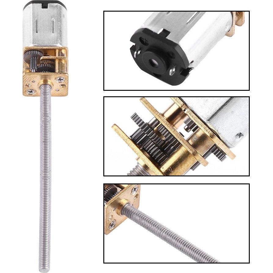 Motor de Engranaje DC 6V Walfront 300RPM con Eje M3x55mm