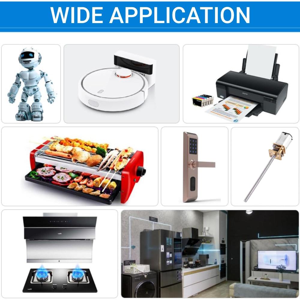 Motor de Engranaje DC 6V Walfront 300RPM con Eje M3x55mm