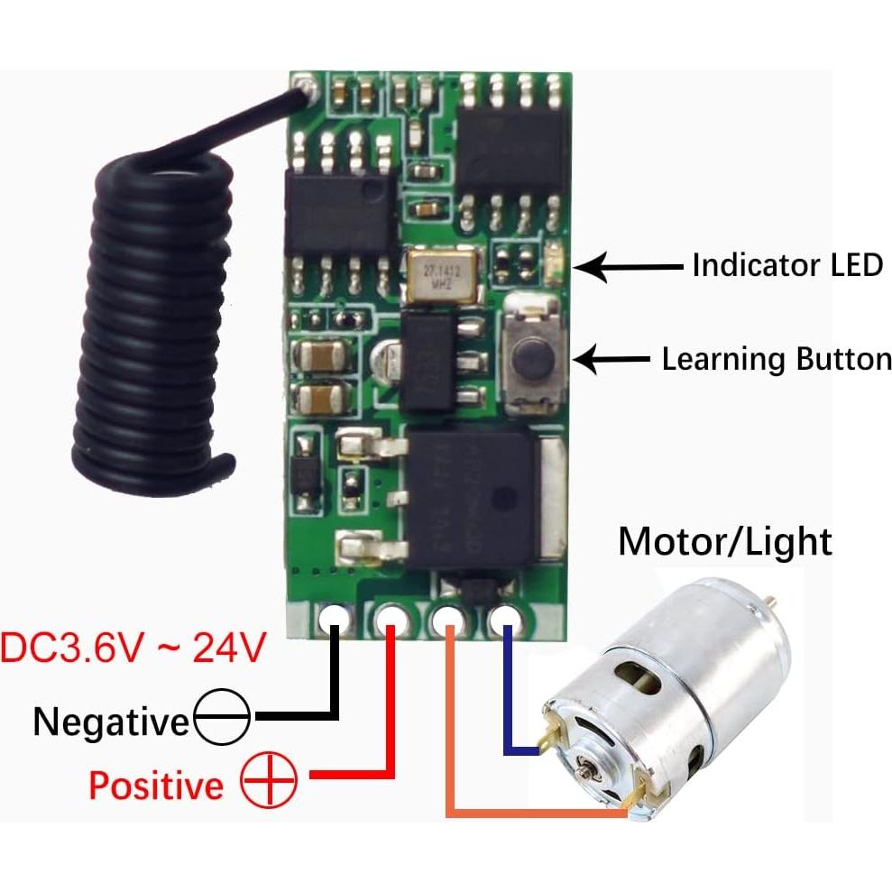 Módulo PWM Inalámbrico KOSEL 3.6-24V Controlador Motor DC