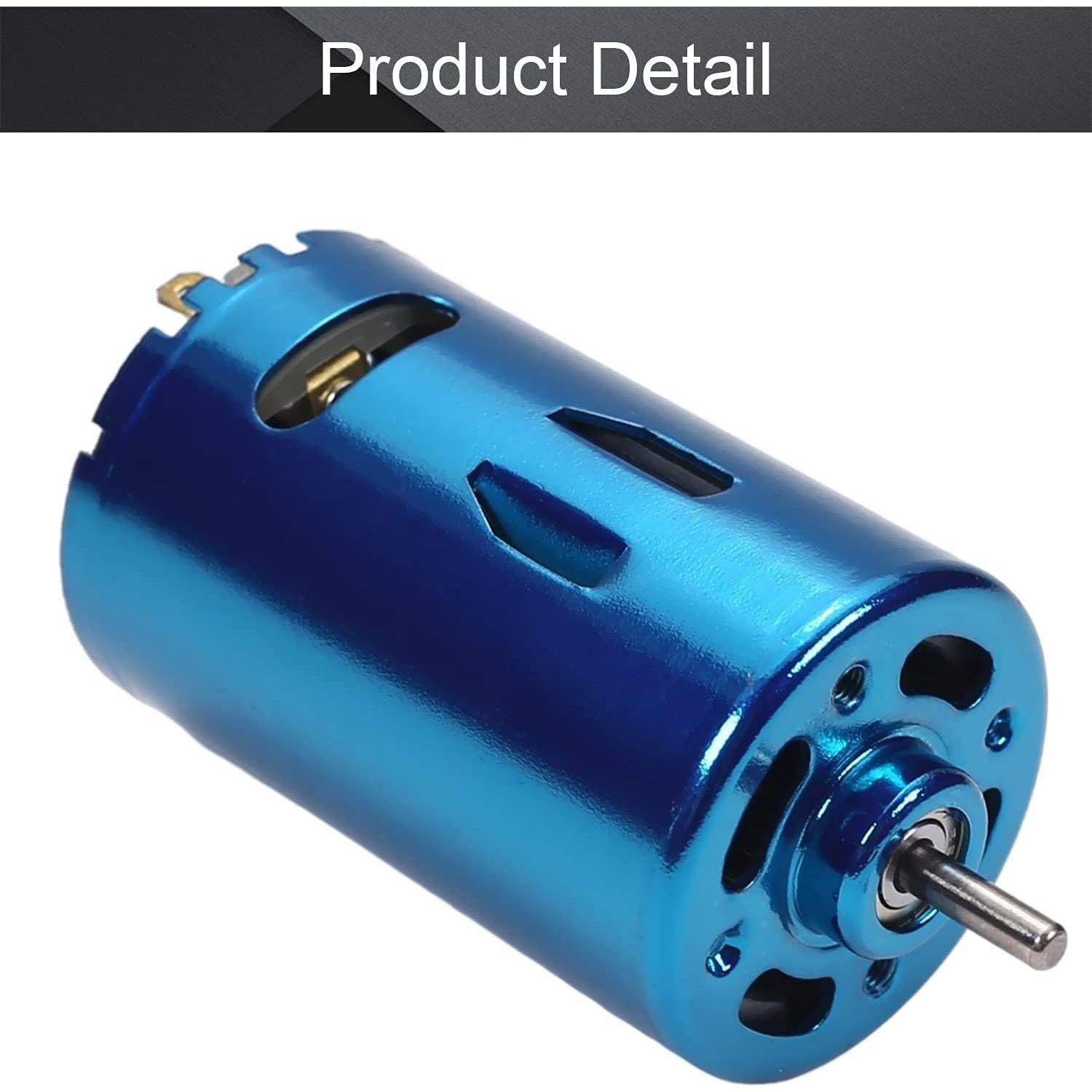 Motor de CC Fielect 24V 30000RPM Eje Redondo 2.5A Azul