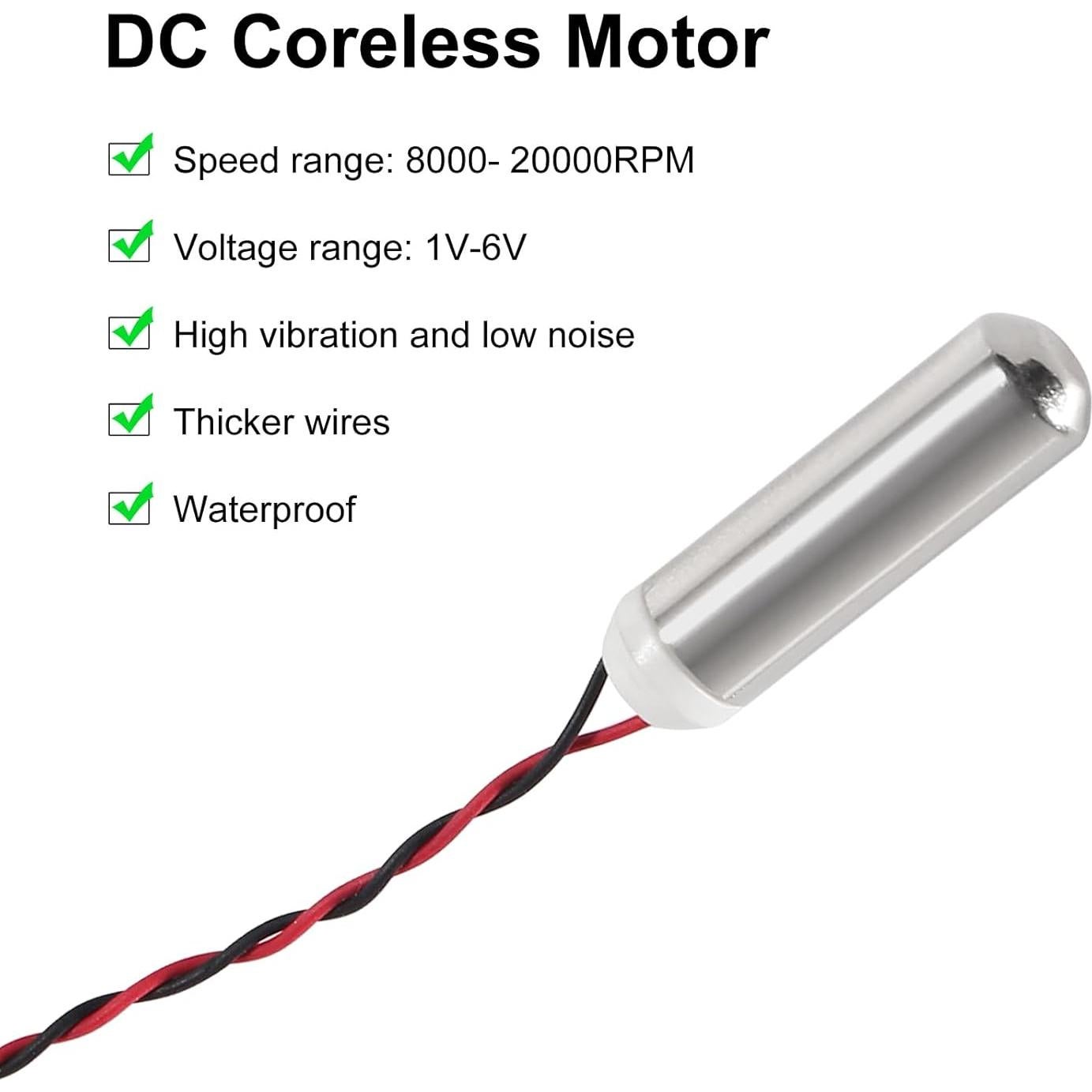10 Motores de Vibración Sin Núcleo DC MELIFE 7x25mm Impermeables