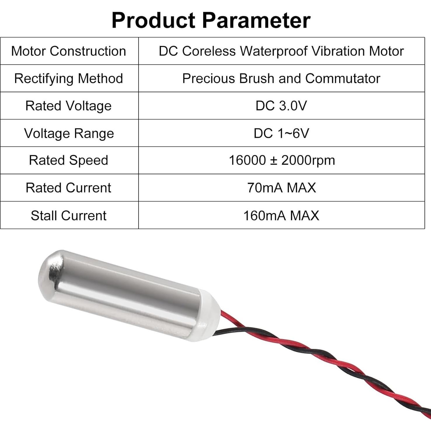 10 Motores de Vibración Sin Núcleo DC MELIFE 7x25mm Impermeables